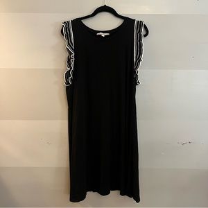 Loft super cute black and white swing dress size XXL